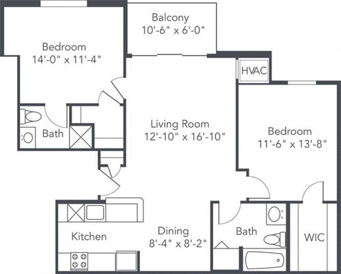 a floor plan of a house with bedrooms and a living room